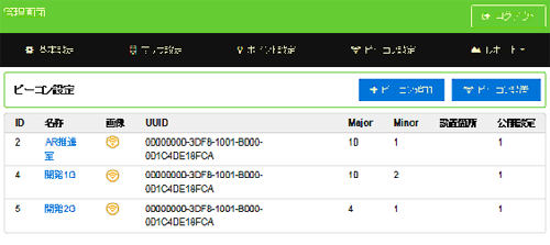 ビーコン一覧